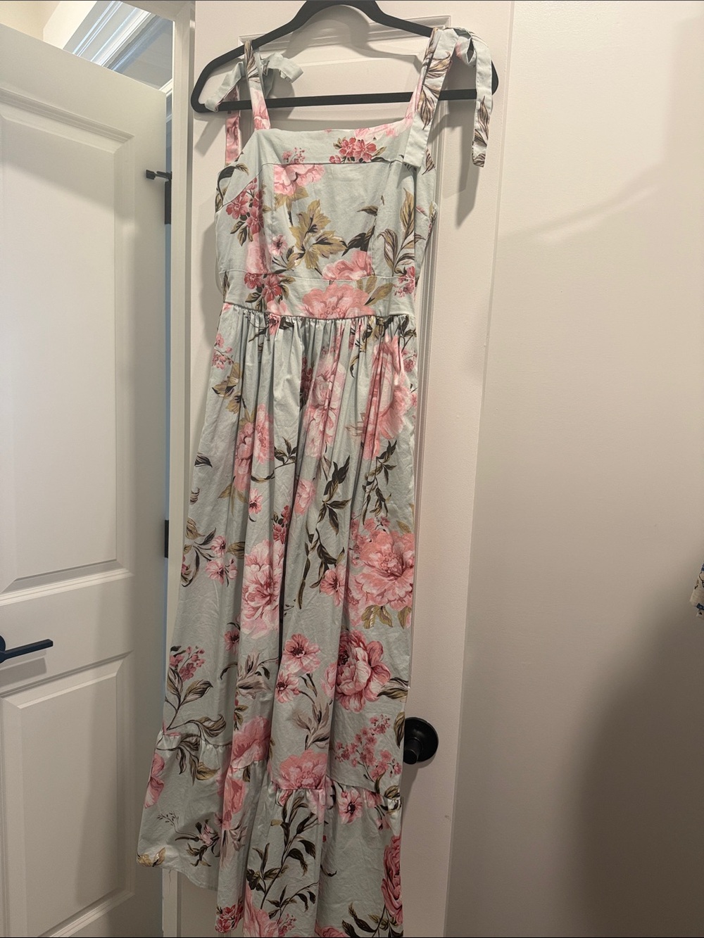 Joie Mint Green Maxi Dress with Pink Floral Print